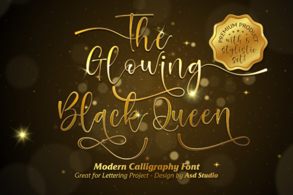 Unleash Elegance with The Glowing Black Queen Font